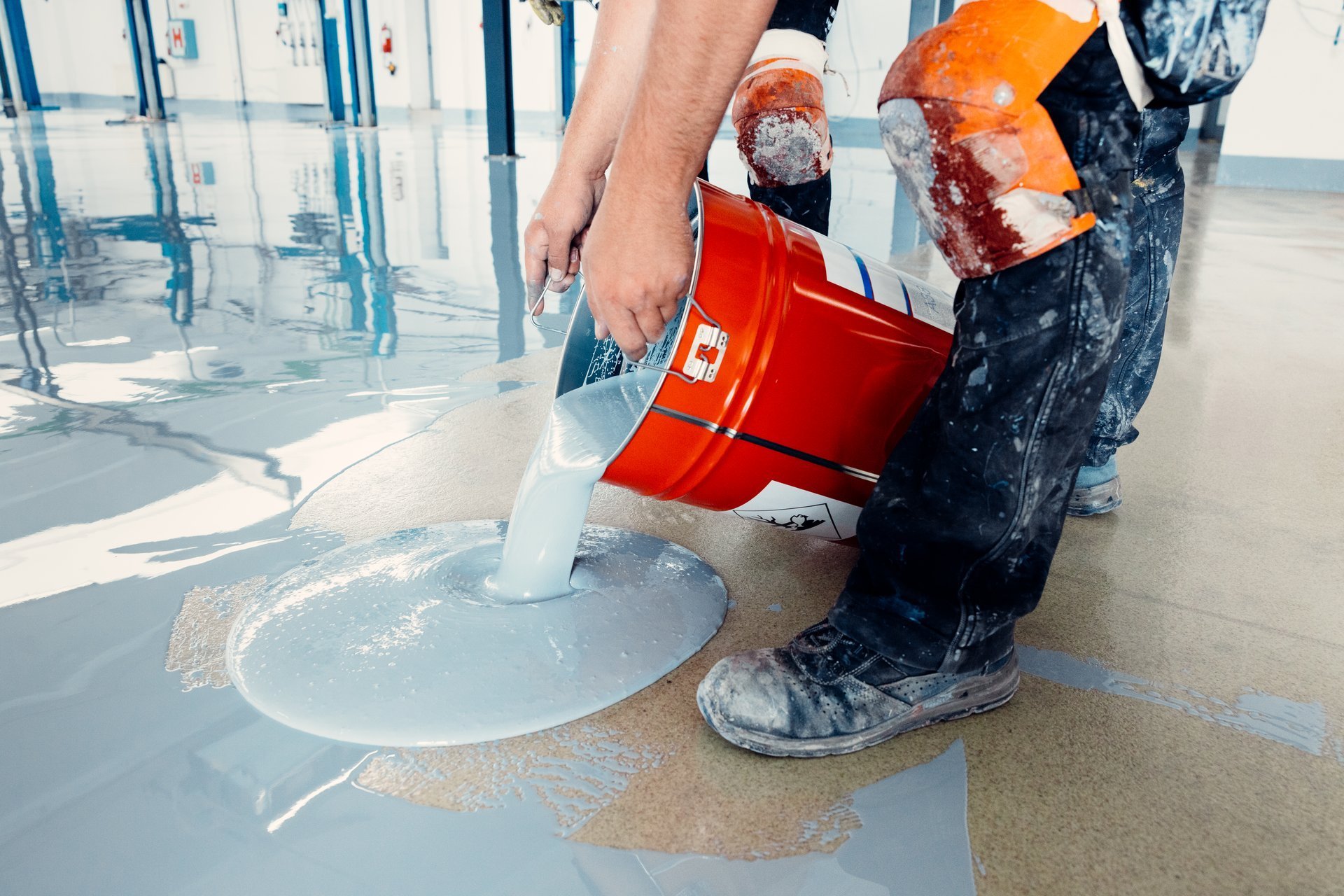 Floor coating installation